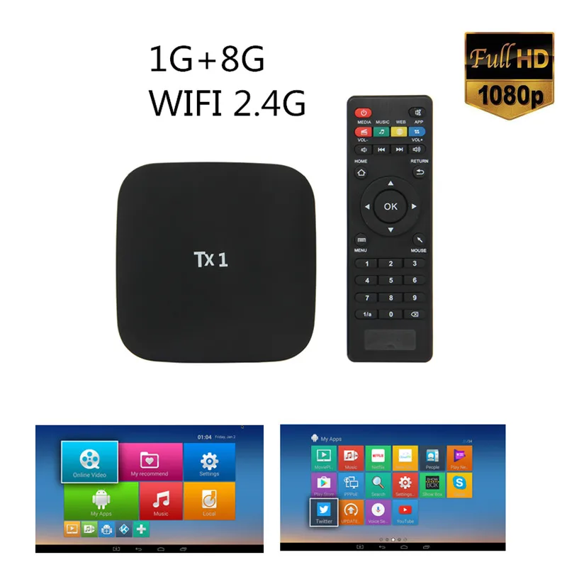 TX1 S805 Mini Android Set Top Box Support 24 Languages Wireless 1G 8G H.264 100M LAN TX1 Smart TV Box 1080P HD Video Receiver
TX1 S805 Mini Android Set Top Box Support 24 Languages Wireless 1G 8G H.264 100M LAN TX1 Smart TV Box 1080P HD Video Receiver