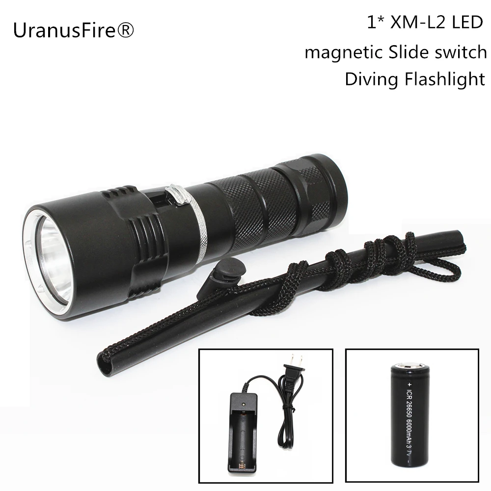 Uranusfire 1200LM XM-L2 светодиодный вспышка для подводного погружения и светильник