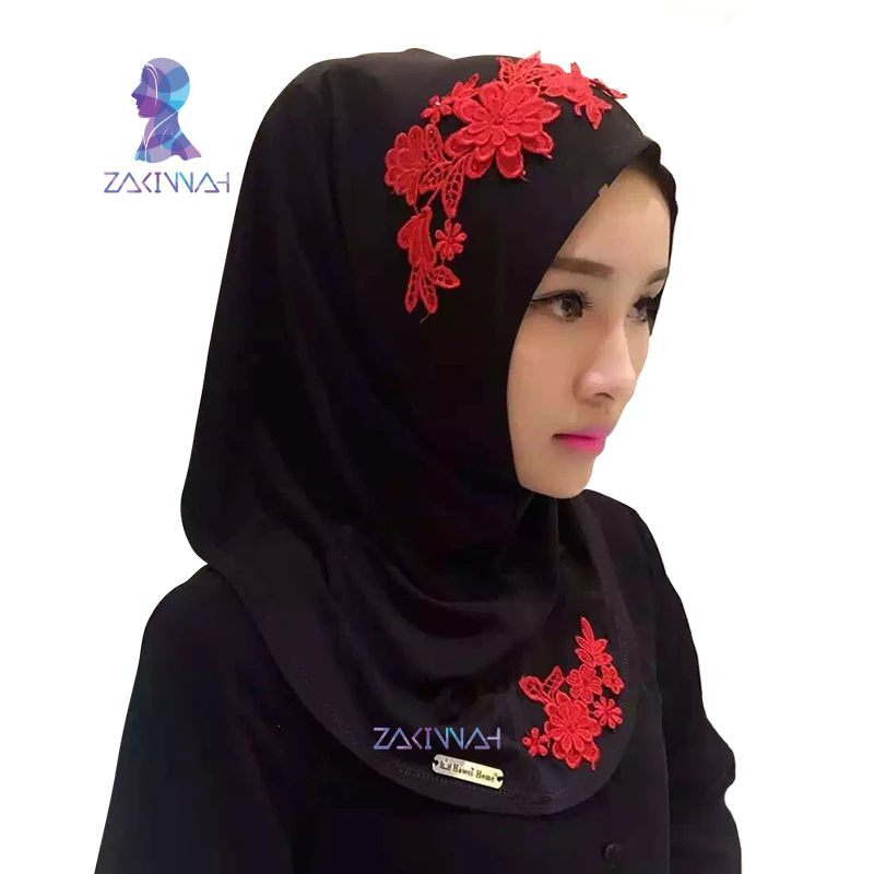 Фото Новый модный мусульманский хиджаб Джерси шарф с вышитыми - купить