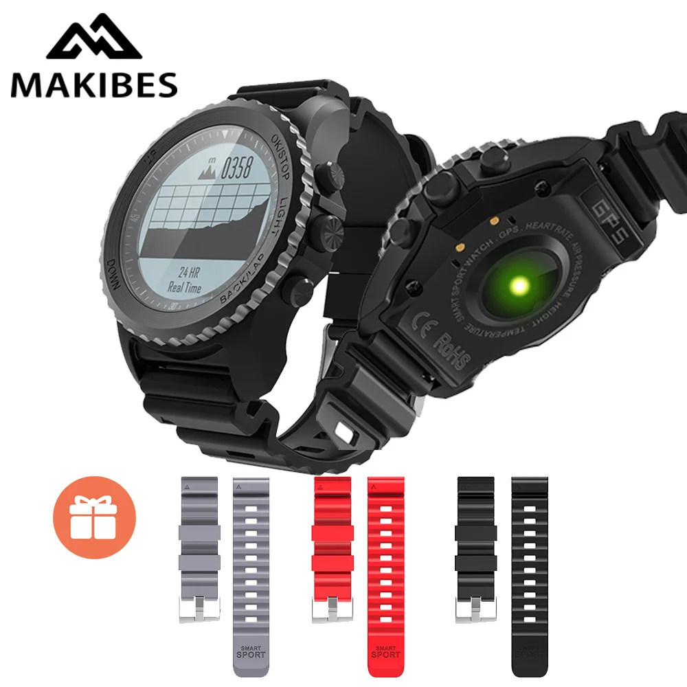 

100 Original Makibes G07 GPS Multi-mode Sports Smart watch Bluetooth 4.0 IP68 Waterproof Dynamic Heart Rate monitor Wristwatch