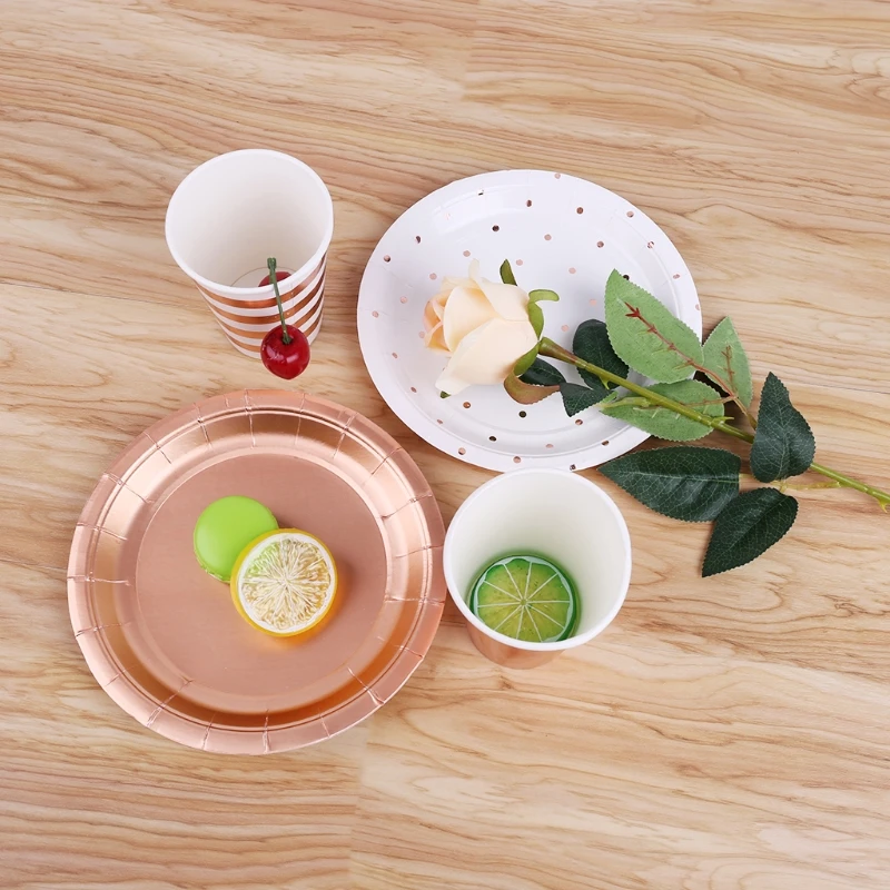 Disposable Tableware Sets Champagne Party Rose Gold Cup Plate Party Tableware for Wedding Decor Birthday Party
Disposable Tableware Sets Champagne Party Rose Gold Cup Plate Party Tableware for Wedding Decor Birthday Party