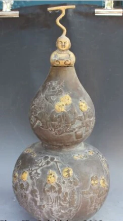 JP S0131 19"Marked China Bronze Gilt Boy Children Fengshui Cucurbit Calabash Gourd Statue Discount 35%
JP S0131 19"Marked China Bronze Gilt Boy Children Fengshui Cucurbit Calabash Gourd Statue Discount 35%