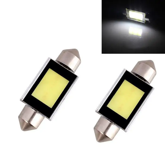 

Festoon Double pointed 39mm 4W 300lm COB LED White Light Car Auto Reading Lamp Dome Bulb - (12V / 2 PCS)