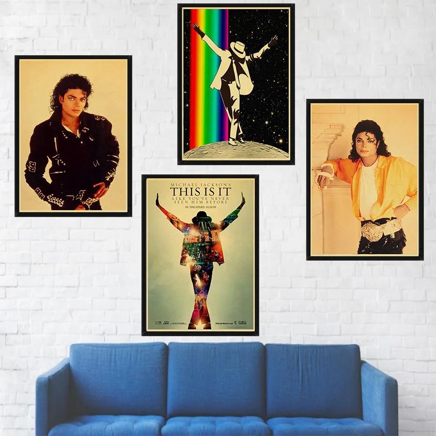 Rock music star Michael Jackson poster home wall decoration kraft paper print wall poster art painting
Rock music star Michael Jackson poster home wall decoration kraft paper print wall poster art painting