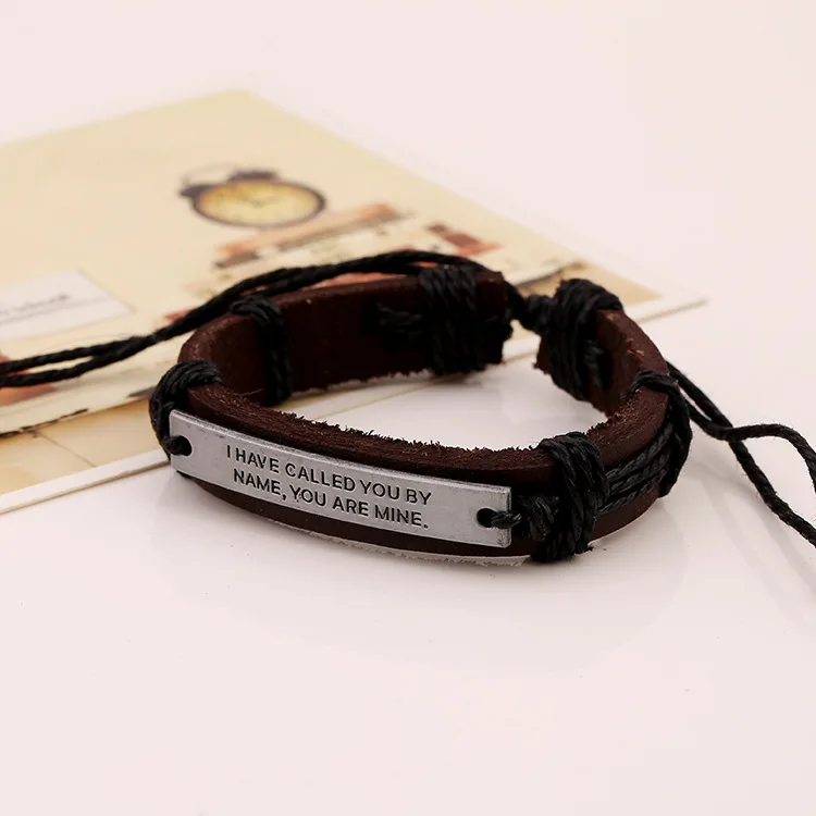 Fashion Punk style Retro Leather Bracelets for Jewelry Simple Inspirational sentence Bangles Wristband Adjustable DB094
Fashion Punk style Retro Leather Bracelets for Jewelry Simple Inspirational sentence Bangles Wristband Adjustable DB094