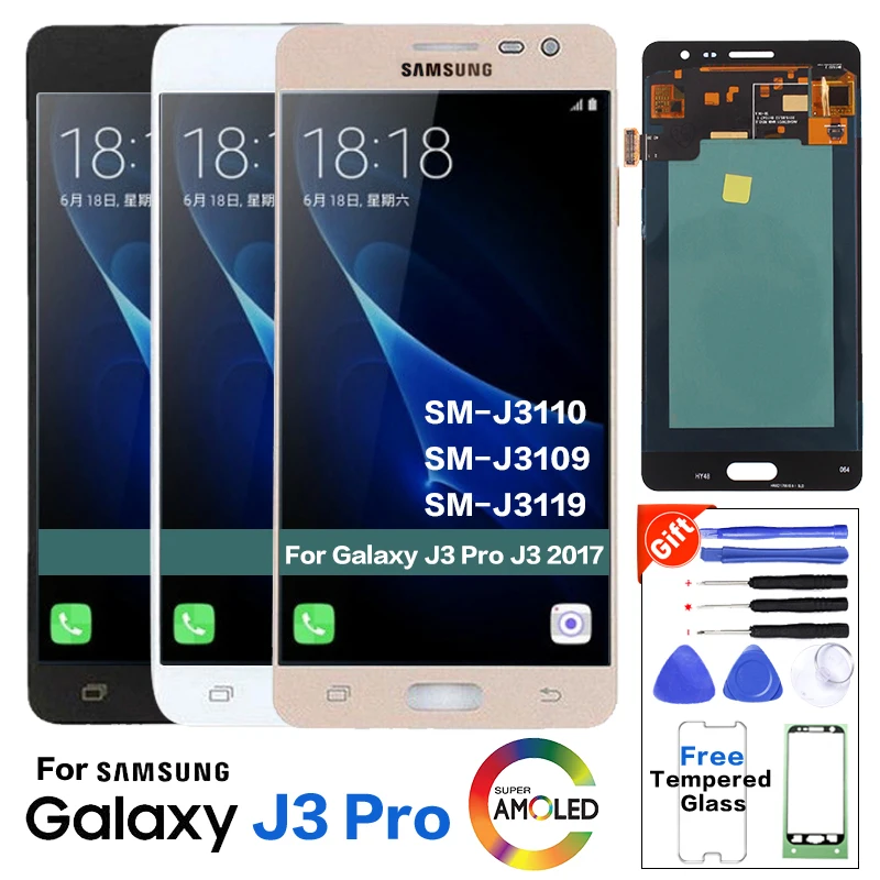 Super AMOLED LCD For Samsung Galaxy J3 pro J3109 J3110 J3119 LCDS Display Touch Digitizer Screen Assembly 100% Tested+Protector
Super AMOLED LCD For Samsung Galaxy J3 pro J3109 J3110 J3119 LCDS Display Touch Digitizer Screen Assembly 100% Tested+Protector
