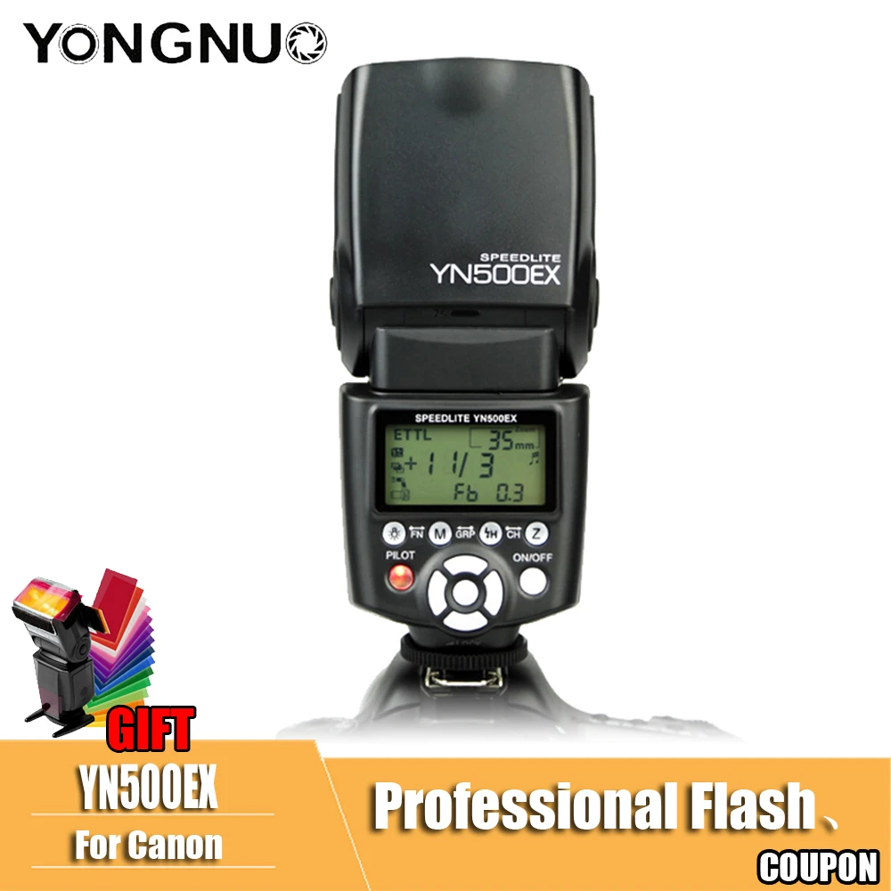 

YN500EX YN-500EX Flash YONGNUO GN53 E-TTL 1/8000s High Speed HSS Portable Speedlite for Canon 7D 6D 5D2 60D 650D 600D 550D 5D3