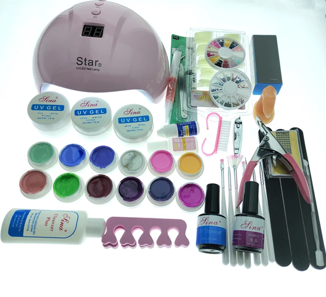 TIPART DIY Nail Sets 36W Led Lamp UV GEL polish with 12 Color UV Gel poly gel Nail Art Tools Set Kit 14ML Top coat & Base coat
TIPART DIY Nail Sets 36W Led Lamp UV GEL polish with 12 Color UV Gel poly gel Nail Art Tools Set Kit 14ML Top coat & Base coat
