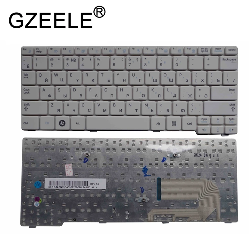 Клавиатура для ноутбука GZEELE RU Samsung N145 NP-N145 N150 NP-N150 N148 NB20 NB30 NB30P N143 N148P белый Русский |