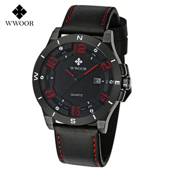 WWOOR Classic Men's Watch Auto Calendar Genuine Black Leather Sport Watches Male Casual Quartz Watches Man Wristwatches Clock
WWOOR Classic Men's Watch Auto Calendar Genuine Black Leather Sport Watches Male Casual Quartz Watches Man Wristwatches Clock
