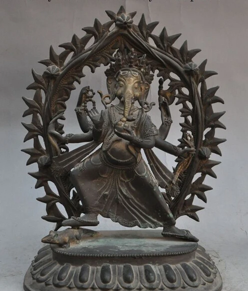 bir 005621 13"Tibet Classical Bronze 4 Arms Ganesh Lord Ganesha Elephant God Buddha Statue
bir 005621 13"Tibet Classical Bronze 4 Arms Ganesh Lord Ganesha Elephant God Buddha Statue