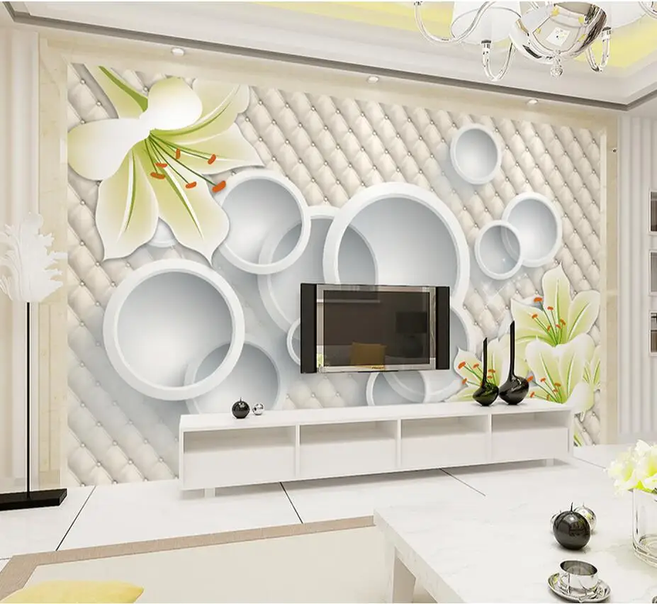 Embossed White Lily Flower Circle Wallpaper Mural Photo Paper Living Rooom TV Background Art Decor papel de parede 3d
Embossed White Lily Flower Circle Wallpaper Mural Photo Paper Living Rooom TV Background Art Decor papel de parede 3d