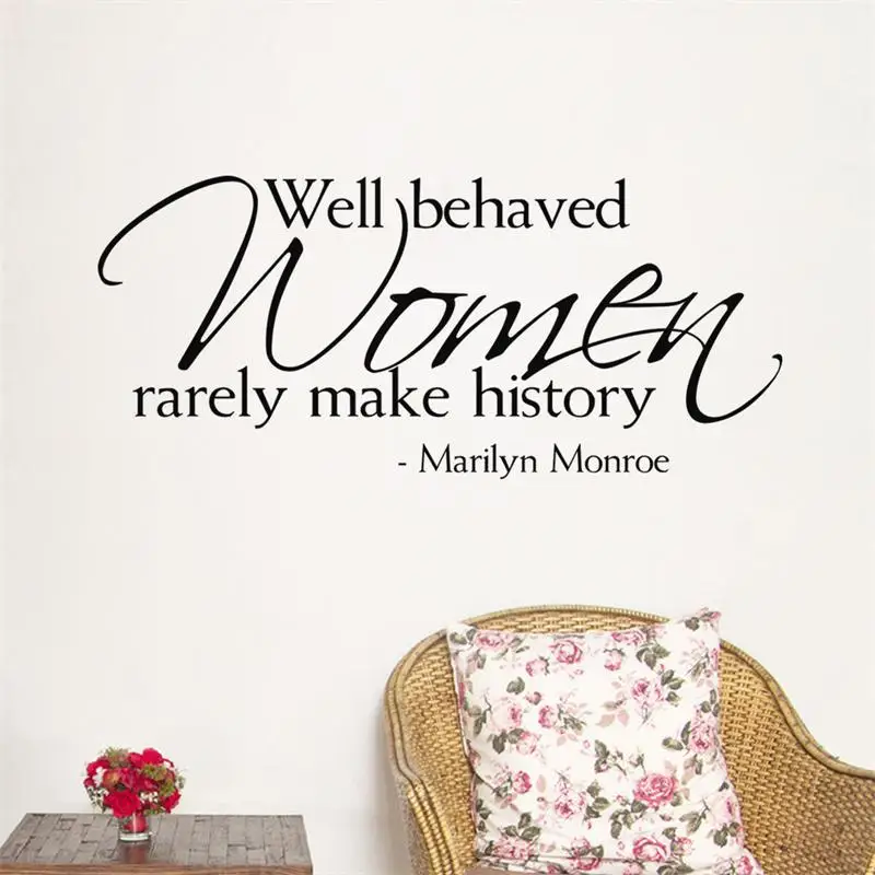 

Warm Marilyn Monroe Quote Women Make History Home Decal Wall Sticker Gift for Women Girls Bedroom Wall Art Decals