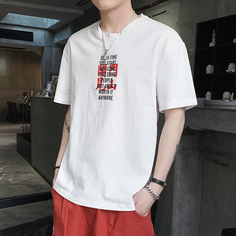 Streetwear Male T-Shirt Trends Printing Men's T-Shirts O-Neck Comfortable Black White Gray Short-Sleeved T-Shirt
Streetwear Male T-Shirt Trends Printing Men's T-Shirts O-Neck Comfortable Black White Gray Short-Sleeved T-Shirt