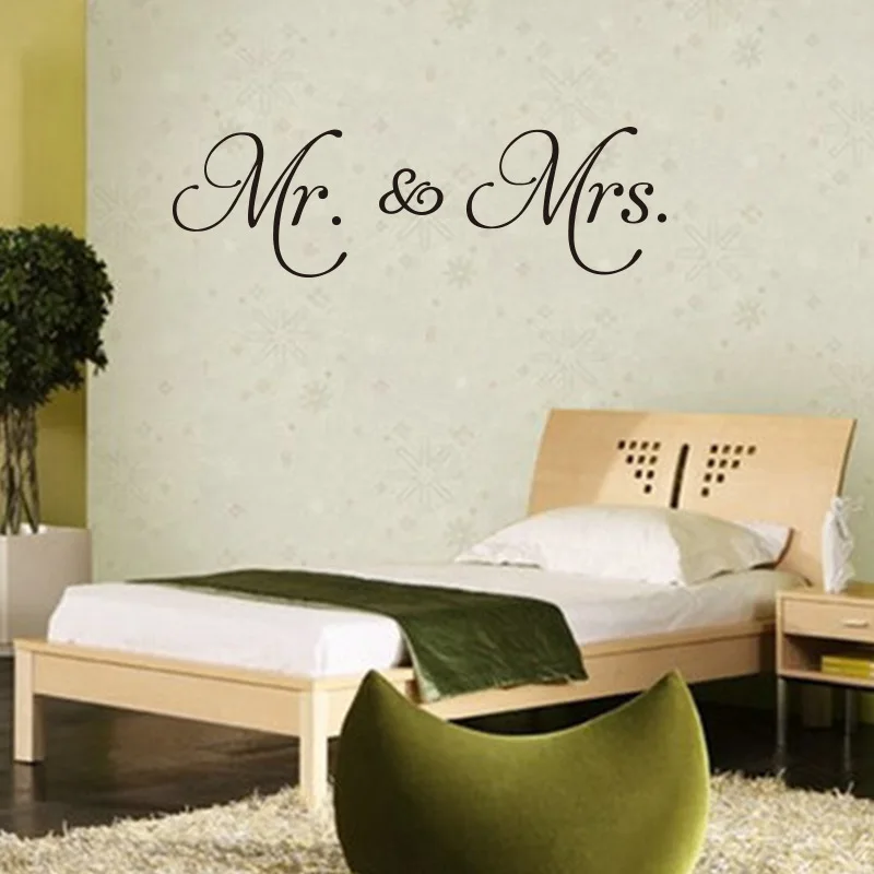 Mr and Mrs wall sticker