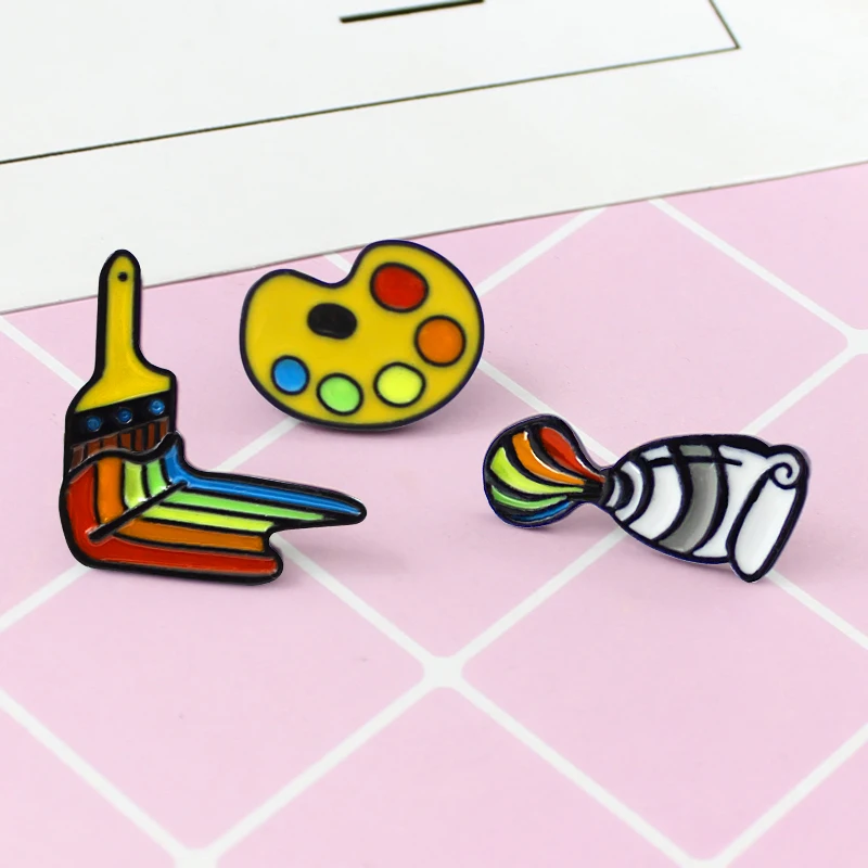 Glamour Cartoon Painting Tools Oil Paint Board Brush Metal Enamel Brooch Clothes Backpack Trendy Cute Badge Jewelry Gift
Glamour Cartoon Painting Tools Oil Paint Board Brush Metal Enamel Brooch Clothes Backpack Trendy Cute Badge Jewelry Gift