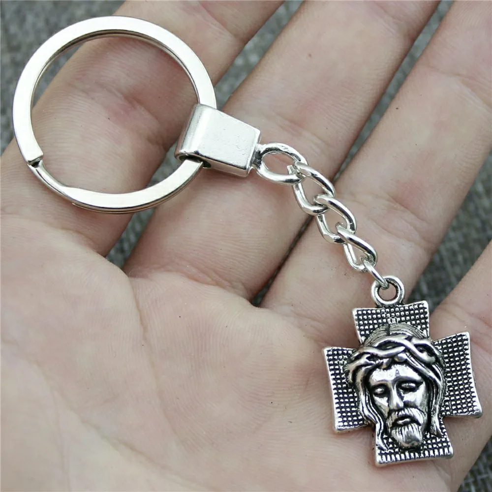 Keyring 28x22mm Jesus On The Cross Antique Silver Color Men Jewelry Car Key Chain Ring Holder Souvenir Gift
Keyring 28x22mm Jesus On The Cross Antique Silver Color Men Jewelry Car Key Chain Ring Holder Souvenir Gift