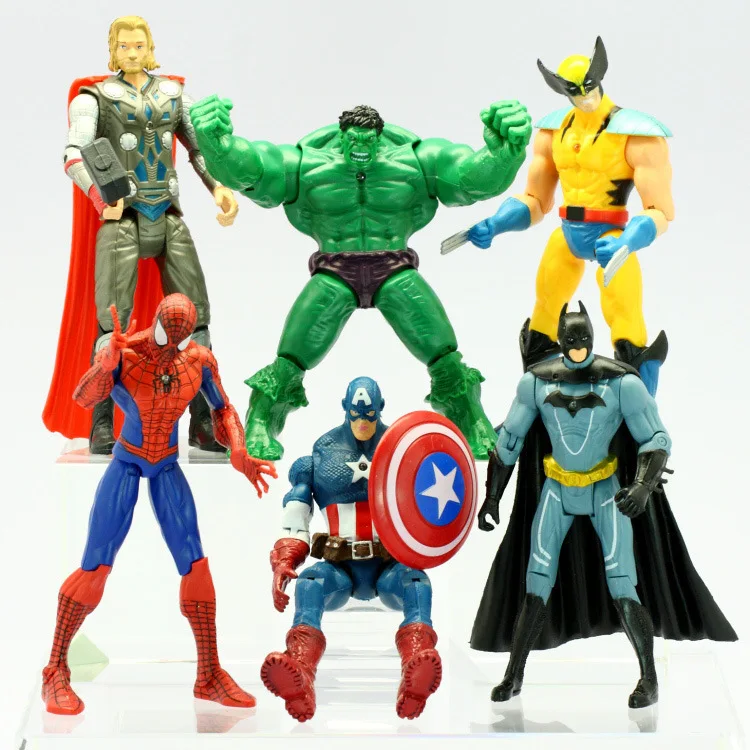 J.G Chen! The Avengers 6"15CM Wolverine Captain America Thor Spiderman Batman Action Figures Toy 6 pcs/lot Dolls Free Shipping
J.G Chen! The Avengers 6"15CM Wolverine Captain America Thor Spiderman Batman Action Figures Toy 6 pcs/lot Dolls Free Shipping