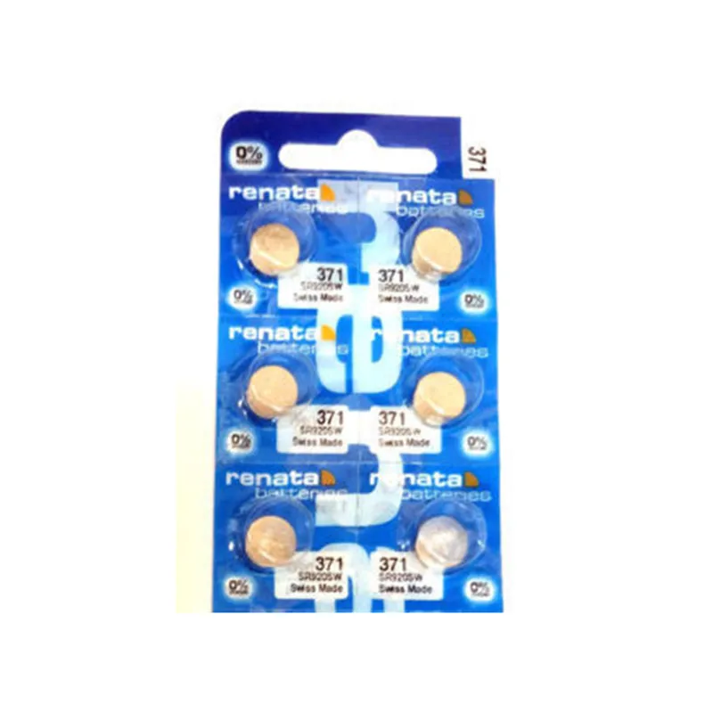 6Pcs/Lot RETAIL Brand New Renata LONG LASTING 371 SR920SW LR69 LR920 AG6 Watch Battery Button Coin Cell Swiss Made 100% Original
6Pcs/Lot RETAIL Brand New Renata LONG LASTING 371 SR920SW LR69 LR920 AG6 Watch Battery Button Coin Cell Swiss Made 100% Original