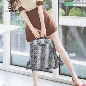Snake Print Travel Backpacks Women PU Leather School Bags Small Knapsack Women Backpack Shoulder Travel Schoolbags Dropshipping 
Snake Print Travel Backpacks Women PU Leather School Bags Small Knapsack Women Backpack Shoulder Travel Schoolbags Dropshipping