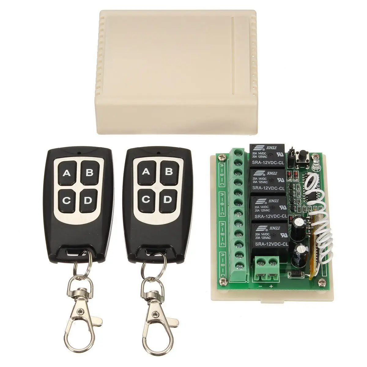 Hot sale 12V 4CH Channel 433Mhz Wireless Remote Control Switch Integrated Circuit With 2 Transmitter DIY Replace Parts Tool Ki |