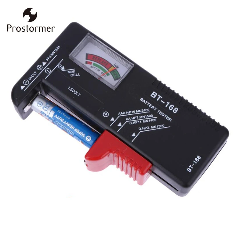 Prostormer BT168 Батарея тестер универсальная Кнопка проверки AA AAA C D 9 В Напряжение метр
