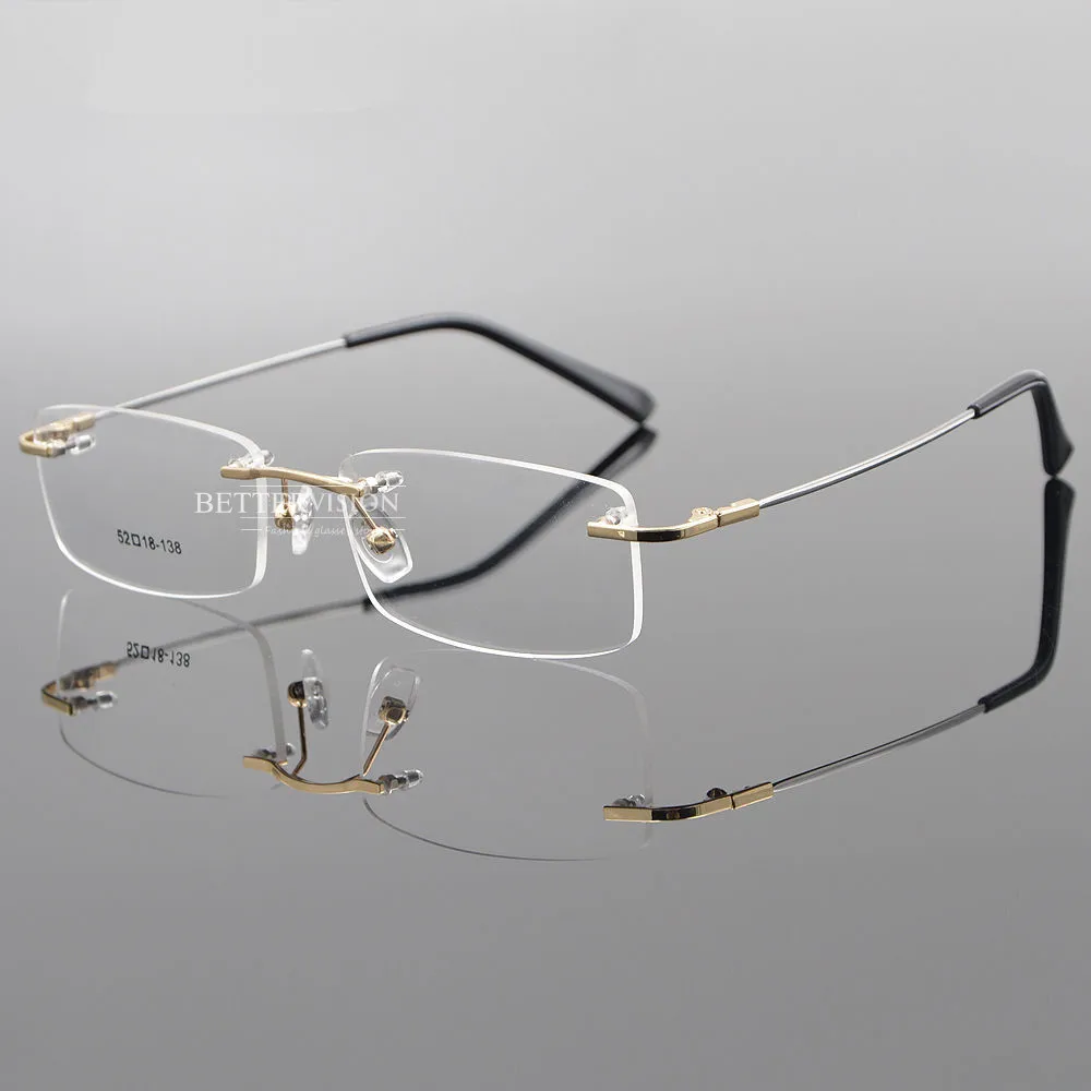 Titanium Alloy Rimless Flexible Eyeglass Frames Metal Hinged Glasses Rx Able Eyewear 009
Titanium Alloy Rimless Flexible Eyeglass Frames Metal Hinged Glasses Rx Able Eyewear 009