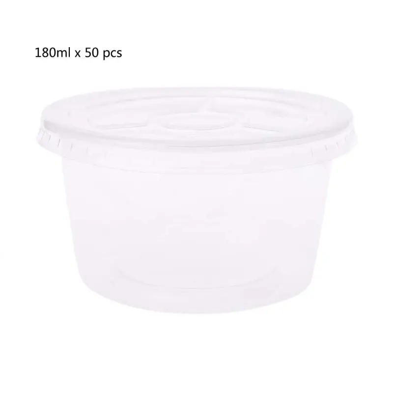 50Pcs Disposable Cups Set Of 180ml Sauce Pot Container Jello Shot Cup Slime Storage With Lid For Ketchup
50Pcs Disposable Cups Set Of 180ml Sauce Pot Container Jello Shot Cup Slime Storage With Lid For Ketchup