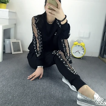 Tracksuits Top Fashion Full Lace Large Size Women's Suit New 2017 Increase The Of Fashionable Hollow Yarn Drilling Two Xxxxl
Tracksuits Top Fashion Full Lace Large Size Women's Suit New 2017 Increase The Of Fashionable Hollow Yarn Drilling Two Xxxxl