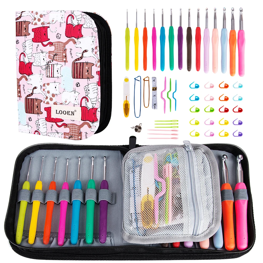 48PCS Crochet Hook Set Aluminum Ergonomic Crochet Needles Comfortable Grips Crochet Needles Yarn Weave Knitting Needles
48PCS Crochet Hook Set Aluminum Ergonomic Crochet Needles Comfortable Grips Crochet Needles Yarn Weave Knitting Needles