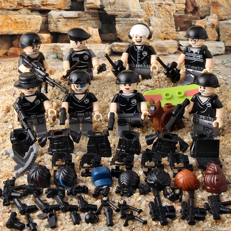 8pcs SWAT personnel police military commando figures weapons building blocks military building blocks toys for Children gift
8pcs SWAT personnel police military commando figures weapons building blocks military building blocks toys for Children gift
