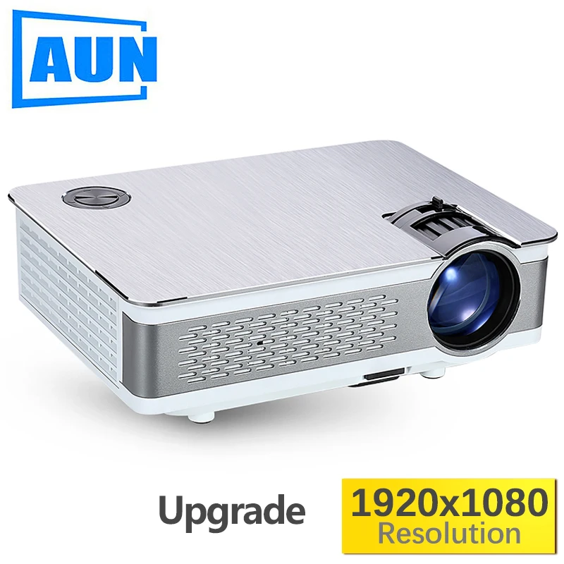 AUN Full HD проектор. AKEY5. 1920x1080 P Модернизированный 3800-6000Lumen (пик) (опционально Android 6 0