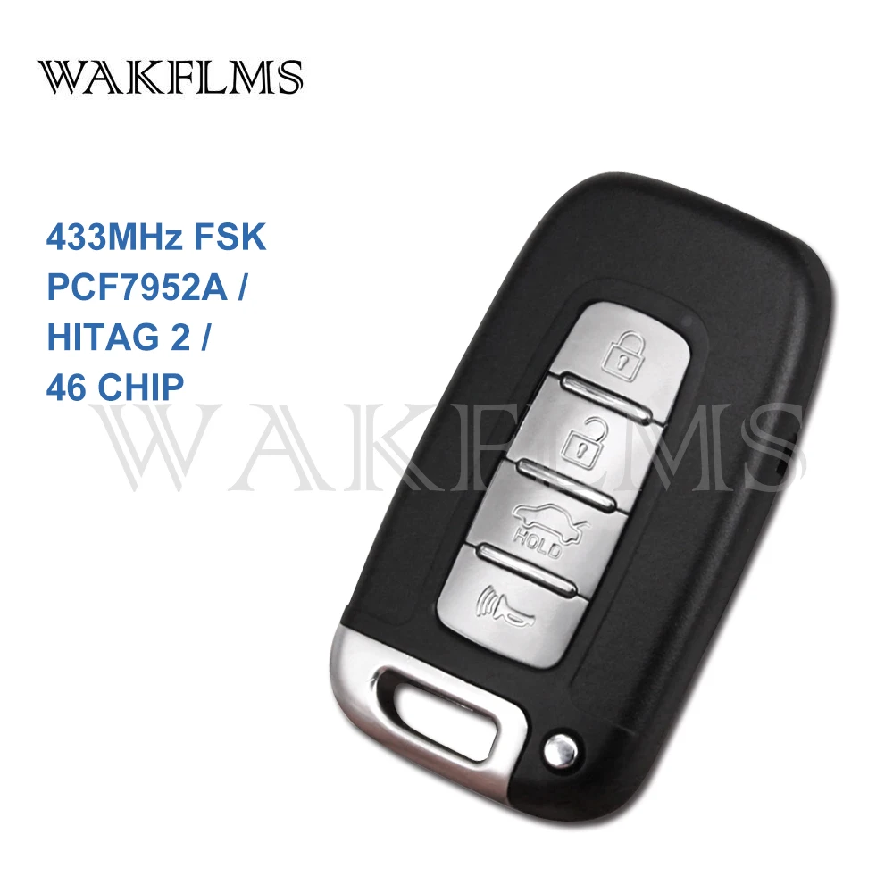 4 Buttons 433MHz PCF7952A Smart Key Automobile Car Key Fob Replacement For Hyundai Sonata Genesis Equus Veloster
4 Buttons 433MHz PCF7952A Smart Key Automobile Car Key Fob Replacement For Hyundai Sonata Genesis Equus Veloster