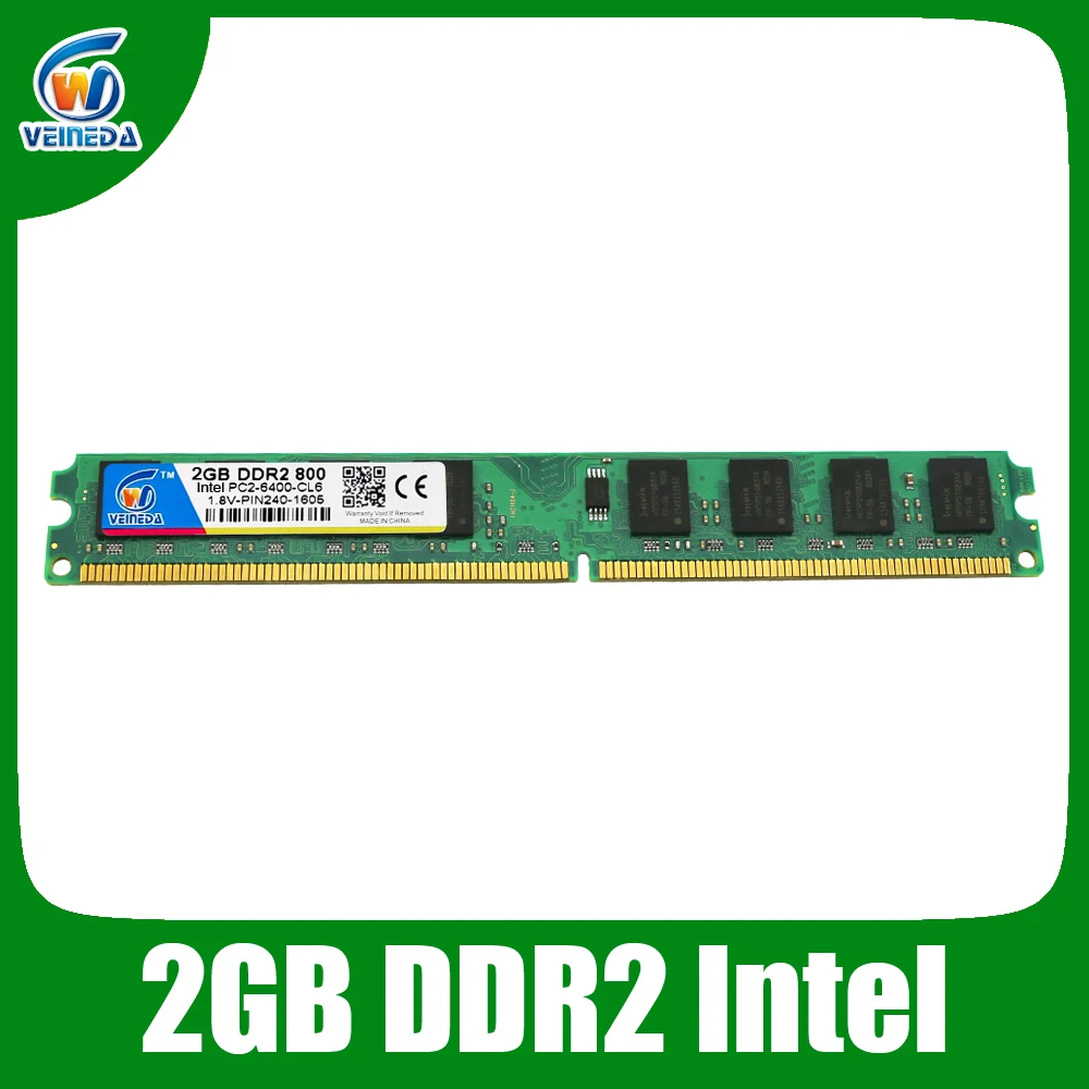 VEINEDA memory ram ddr2 2gb 800mhz ram PC2 6400 for Intel and AMD mainboard compatible with 667 ,533
VEINEDA memory ram ddr2 2gb 800mhz ram PC2 6400 for Intel and AMD mainboard compatible with 667 ,533