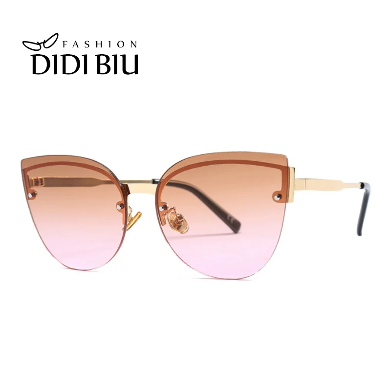 Cat Eye Rimless Sunglasses Women Luxury Brand Gradient Brown Clear Eyeglass Transparent Wide Triangular Sunglasses Punk WN1027
Cat Eye Rimless Sunglasses Women Luxury Brand Gradient Brown Clear Eyeglass Transparent Wide Triangular Sunglasses Punk WN1027