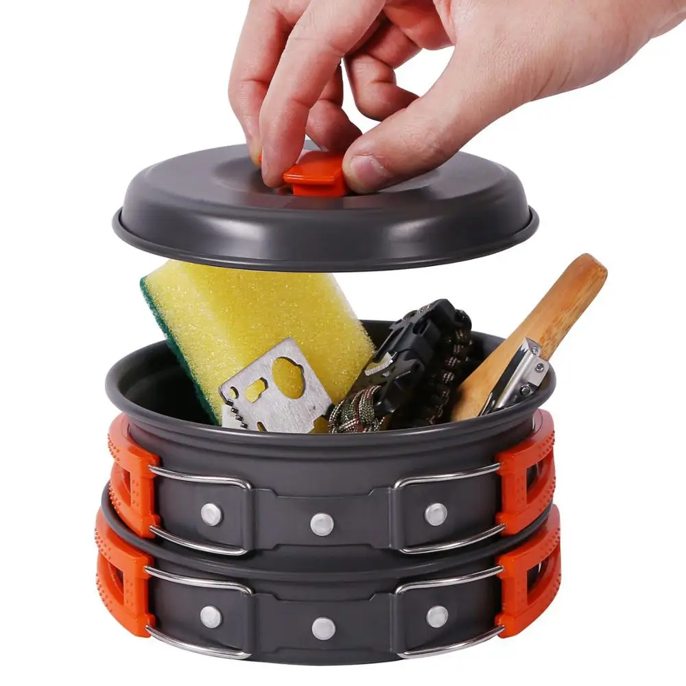 EDC Outdoor Tableware Set Camping Hiking Picnic Pots Frying Pan Cookware Pot Mess Outdoor Tableware Survival Wristband Paracord
EDC Outdoor Tableware Set Camping Hiking Picnic Pots Frying Pan Cookware Pot Mess Outdoor Tableware Survival Wristband Paracord