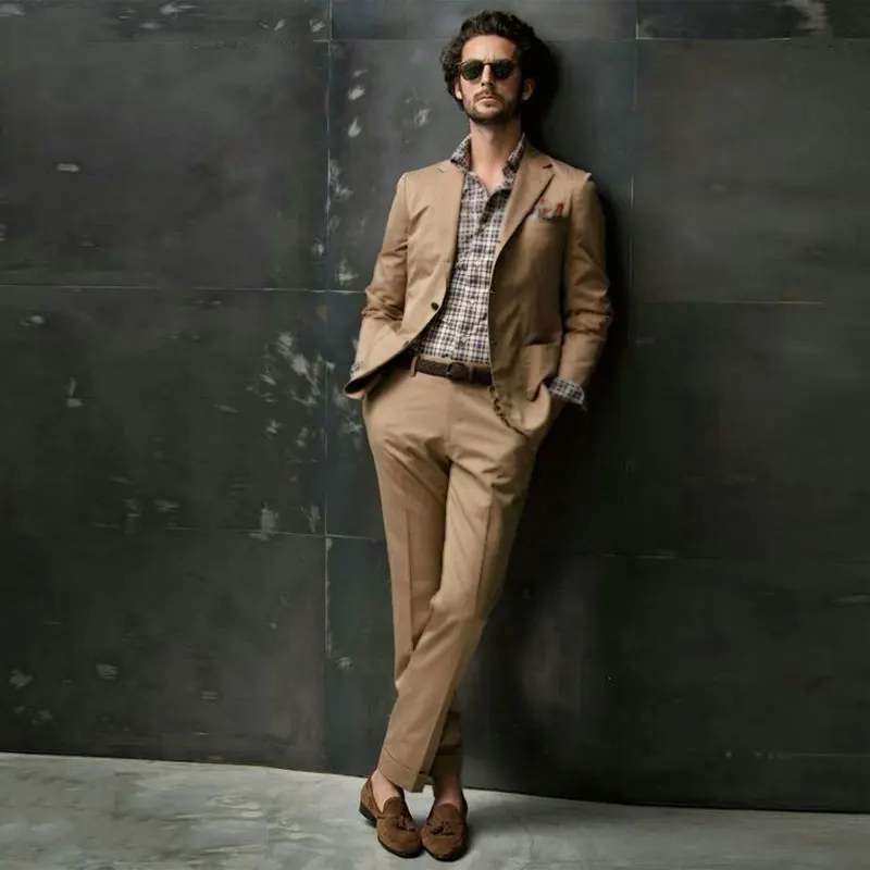 Khaki Business Men Suits Wedding Suits for Men Costume Homme Groom Tuxedo Best Man Blazer Custom Made Terno Masculino 2Piece
Khaki Business Men Suits Wedding Suits for Men Costume Homme Groom Tuxedo Best Man Blazer Custom Made Terno Masculino 2Piece