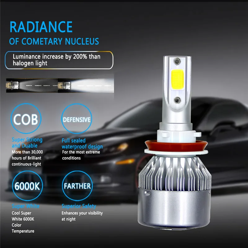 Auto Car Styling Auto Accessories 200W 20000LM H4 HB2 9003 6000K White LED Headlight Hi/Lo Power Bulbs Kit High Quality Hot Sale
Auto Car Styling Auto Accessories 200W 20000LM H4 HB2 9003 6000K White LED Headlight Hi/Lo Power Bulbs Kit High Quality Hot Sale