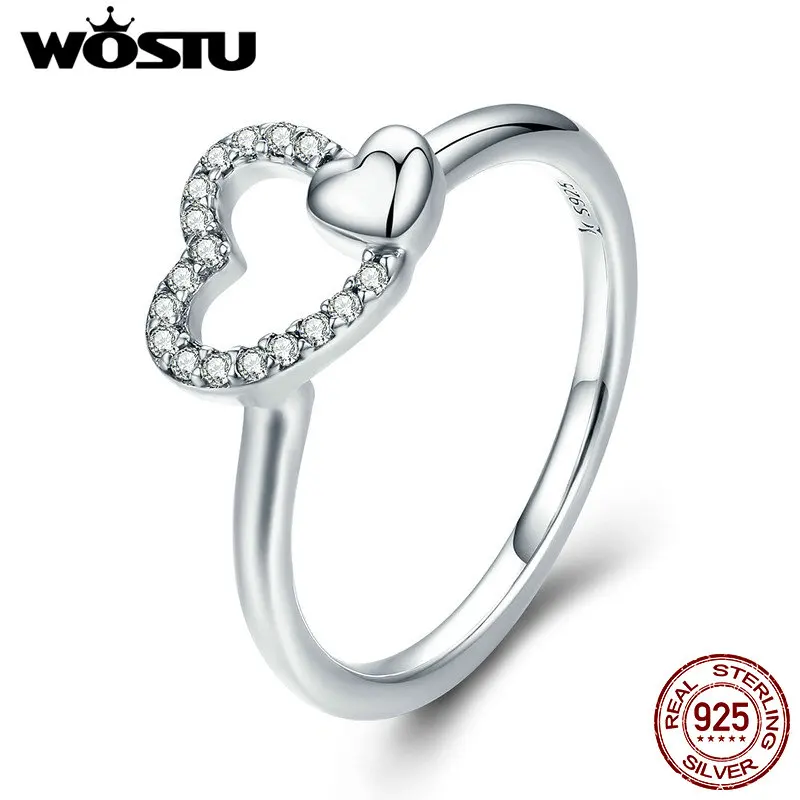 WOSTU 100% 925 Sterling Silver Romantic Heart to Heart AAA CZ Dangle Finger Ring for Women Wedding Engagement Jewelry CQR277
WOSTU 100% 925 Sterling Silver Romantic Heart to Heart AAA CZ Dangle Finger Ring for Women Wedding Engagement Jewelry CQR277
