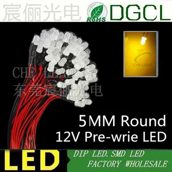100pcs Yellow milky Diffused 5mm dip led Pre Wired led DC12V/24V 20mm prewired cable led
100pcs Yellow milky Diffused 5mm dip led Pre Wired led DC12V/24V 20mm prewired cable led