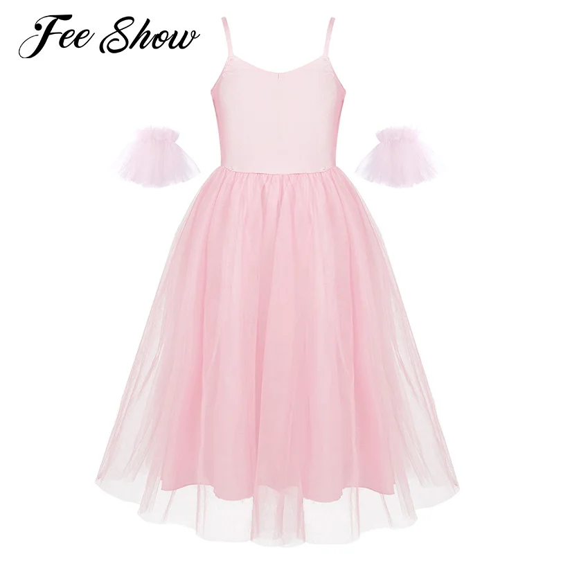 Kids Girls Spaghetti Shoulder Straps Ballet Dress Romantic Style Ballerina Ballet Dance Mesh Long Dress with Ruffled Arm Sleeves
Kids Girls Spaghetti Shoulder Straps Ballet Dress Romantic Style Ballerina Ballet Dance Mesh Long Dress with Ruffled Arm Sleeves