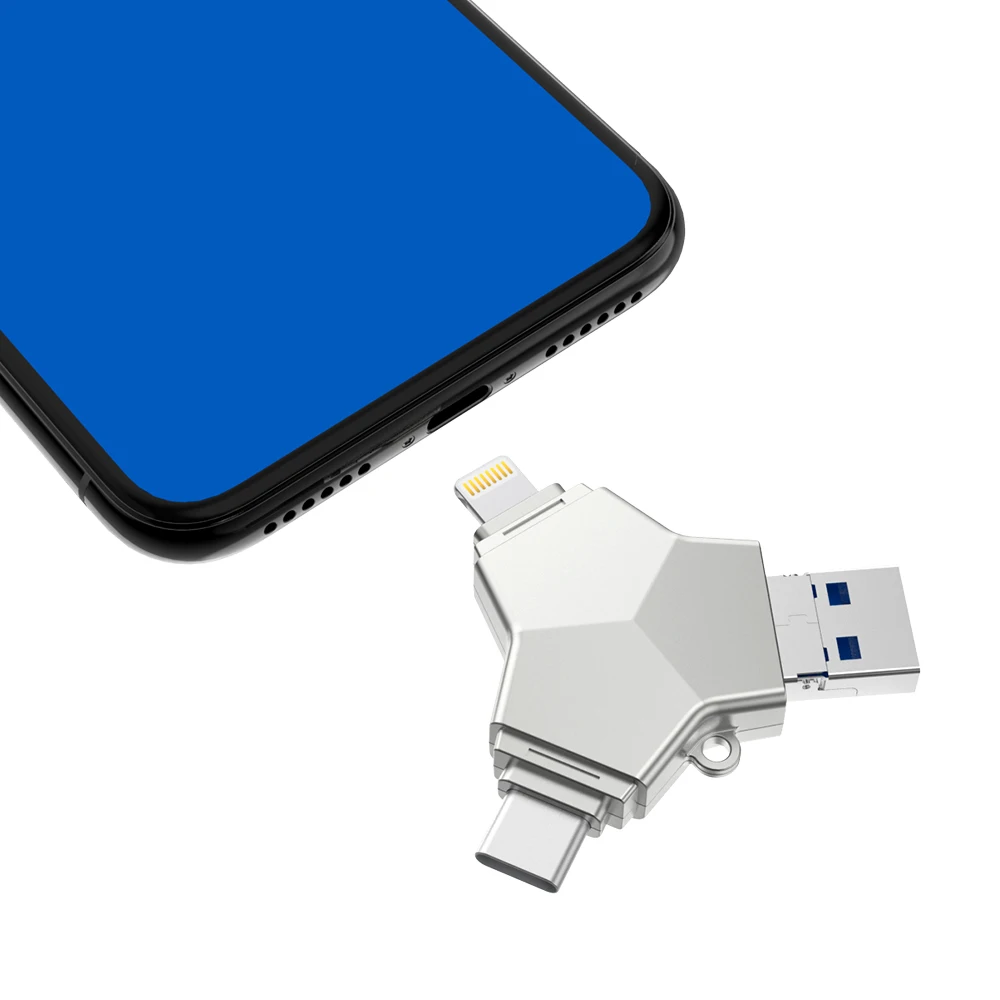 Sago U016 USB 3.0 Pen Drive 4 in 1 Pen Drive Metal Flash Pen Drive USB Stick Pendrive 32GB/64GB/128GB for iphone Android PC
Sago U016 USB 3.0 Pen Drive 4 in 1 Pen Drive Metal Flash Pen Drive USB Stick Pendrive 32GB/64GB/128GB for iphone Android PC