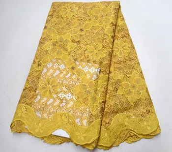 Latest style Yellow African french lace heavy Nigerian tulle lace fabric with Sequins Beads high quality 5 yards
Latest style Yellow African french lace heavy Nigerian tulle lace fabric with Sequins Beads high quality 5 yards