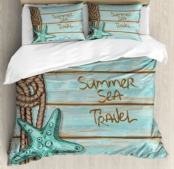 Starfish Decor Duvet Cover Set Summer Sea Travel Retro Boards of Ship Deck Rope Scallops 4 Piece Bedding Set
Starfish Decor Duvet Cover Set Summer Sea Travel Retro Boards of Ship Deck Rope Scallops 4 Piece Bedding Set