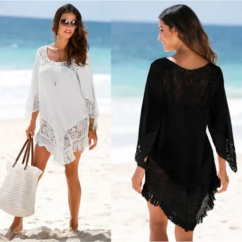 Beach Robe Wrap Dress Swimwear Women Cover Up Clothes Womens Polyester Aaron Long Sleeve Crochet Smock Outside Upper Garment
Beach Robe Wrap Dress Swimwear Women Cover Up Clothes Womens Polyester Aaron Long Sleeve Crochet Smock Outside Upper Garment