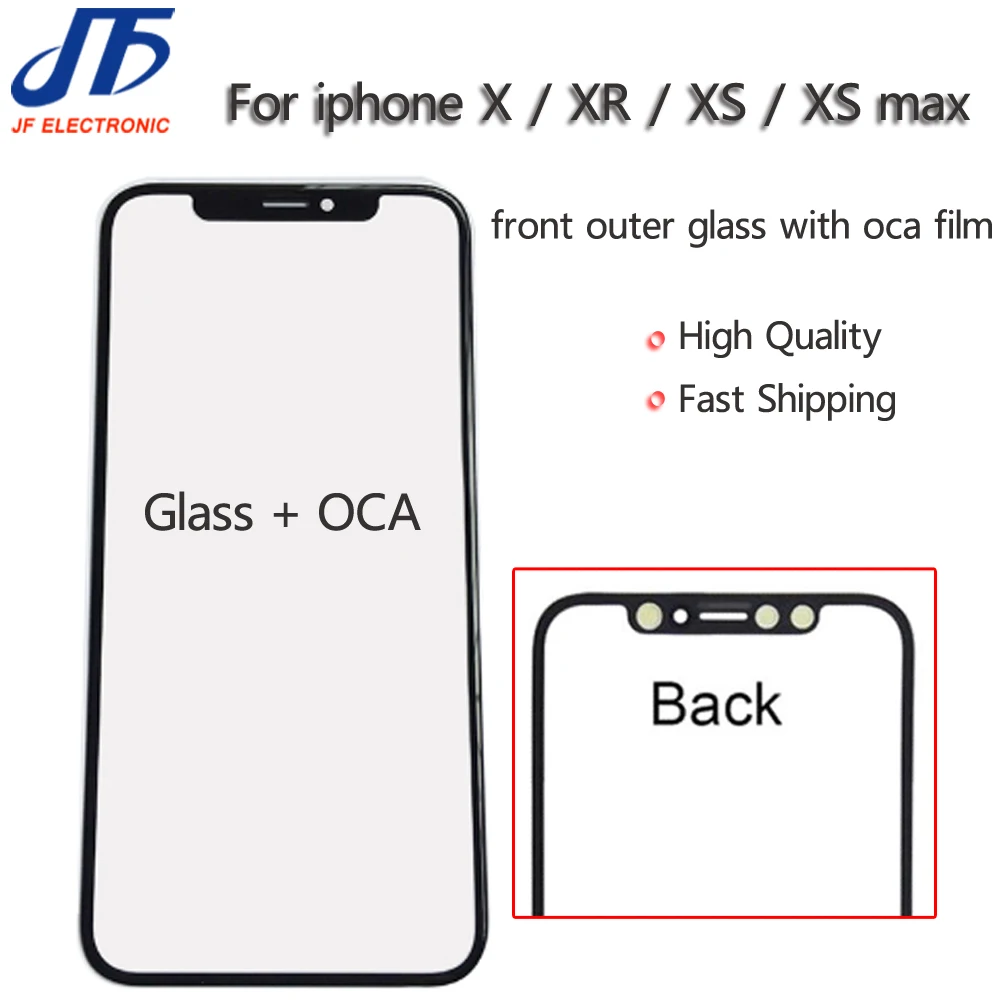 2 in 1 Front Screen Outer Glass Len with OCA Assembly Replacement for iPhone X XR XS max Touch Panel Repair Parts 5pcs
2 in 1 Front Screen Outer Glass Len with OCA Assembly Replacement for iPhone X XR XS max Touch Panel Repair Parts 5pcs