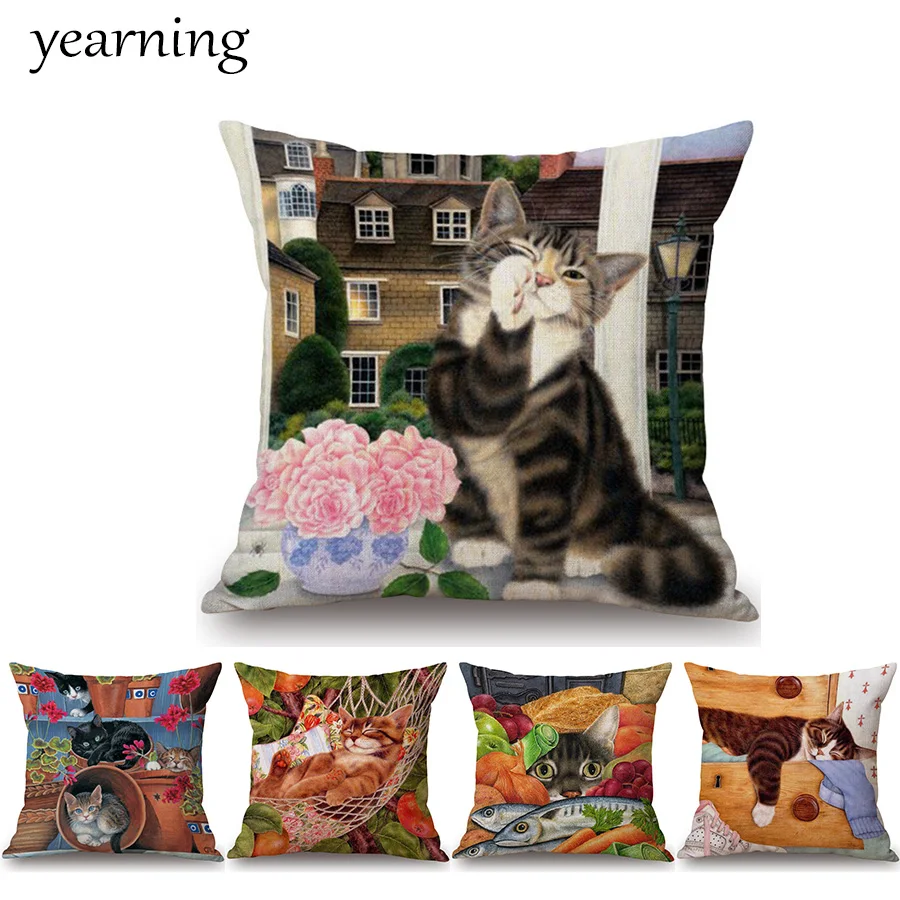 Cute Home Cat Pattern Cushion Cover Sleep Black Cat Printed Linen Cotton Pillow Case Decoration Bedroom Throw Pillow Cover
Cute Home Cat Pattern Cushion Cover Sleep Black Cat Printed Linen Cotton Pillow Case Decoration Bedroom Throw Pillow Cover