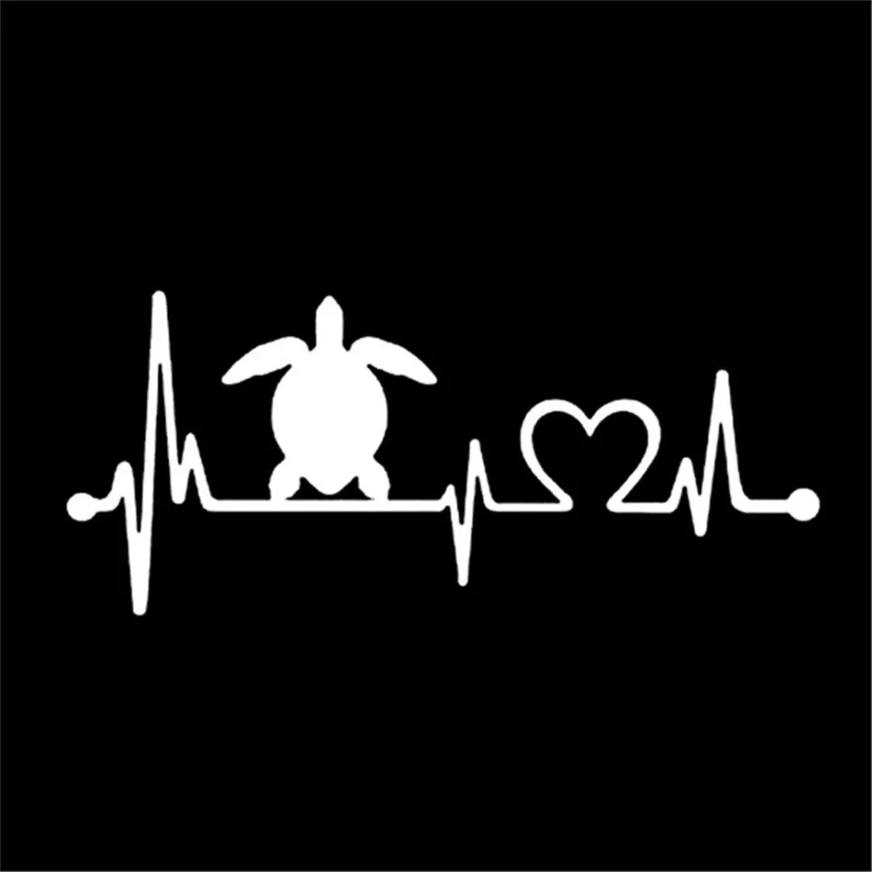 Cunymagos Sea Tortoise Heartbeat Lifeline Stickers Decals Vinyl Car Body Window Door Wall Reflective Stickers Funny Car Styling 20.48 (4)