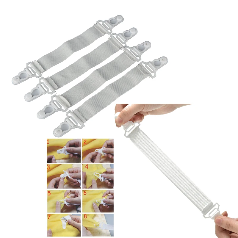 4 Pcs Hot sale White Bed Sheet Mattress Cover Blankets Grippers Clip Holder Fasteners Elastic Set
4 Pcs Hot sale White Bed Sheet Mattress Cover Blankets Grippers Clip Holder Fasteners Elastic Set