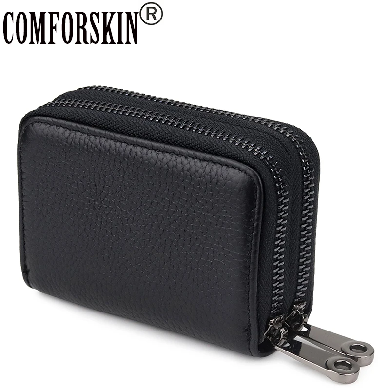 COMFORSKIN Genuine Leather Card Wallets Practical Zipper Purse New Arrivals High Quality Double Compartment Business Card Cases
COMFORSKIN Genuine Leather Card Wallets Practical Zipper Purse New Arrivals High Quality Double Compartment Business Card Cases